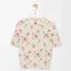 Jersey de manga corta en mezcla de algodón Blanco/Rosa Jersey de manga corta en mezcla de algodón Blanco/Rosa