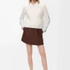 Jersey de manga corta en mezcla de mohair Blanco Jersey de manga corta en mezcla de mohair Blanco