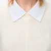 Jersey de manga corta en mezcla de mohair Blanco Jersey de manga corta en mezcla de mohair Blanco