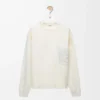 Jersey de mezcla de algodón blanco/gris claro Jersey de mezcla de algodón blanco/gris claro
