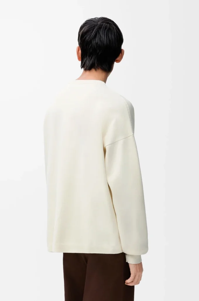 Jersey de mezcla de algodón blanco/gris claro Jersey de mezcla de algodón blanco/gris claro