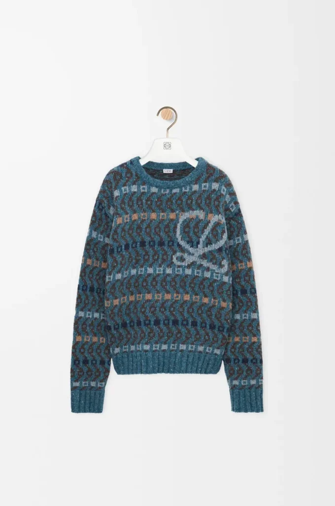 Jersey de mezcla de lana Azul/Multicolor