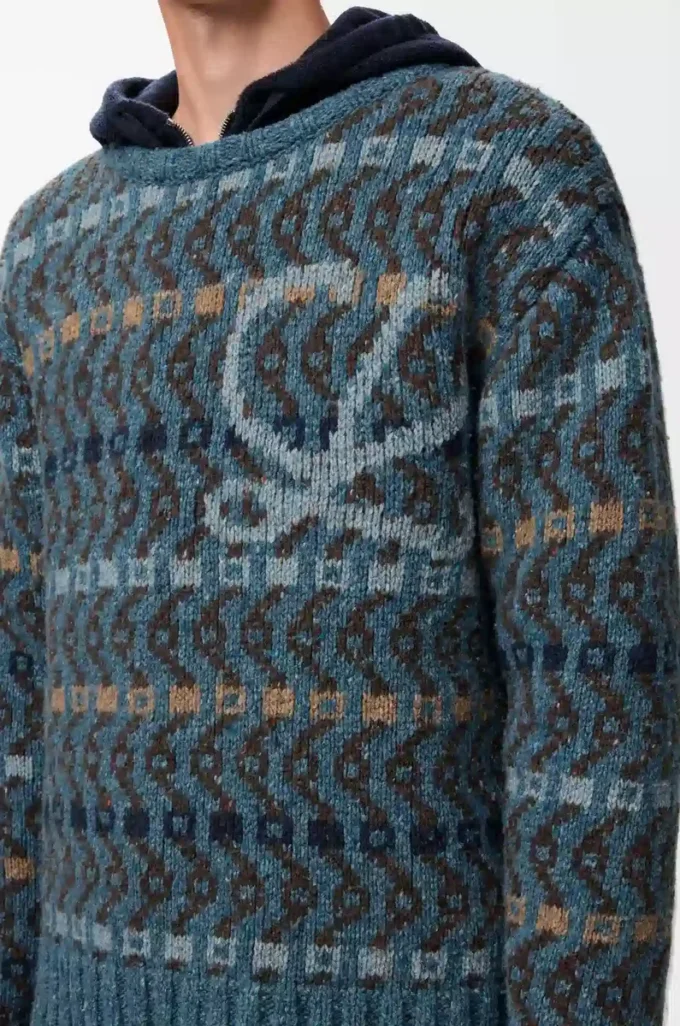 Jersey de mezcla de lana Azul/Multicolor