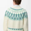 Jersey de mezcla de lana Blanco/Menta Jersey de mezcla de lana Blanco/Menta