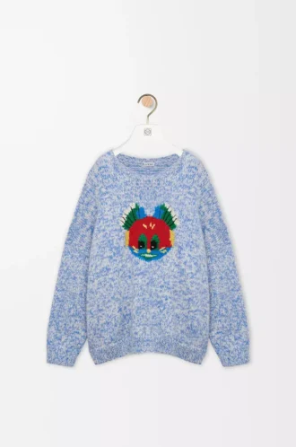 Jersey de mezcla de lana y mohair Azul/Blanco Jersey de mezcla de lana y mohair Azul/Blanco