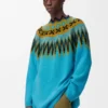 Jersey de mezcla de lana y mohair Azul/Multicolor