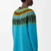 Jersey de mezcla de lana y mohair Azul/Multicolor