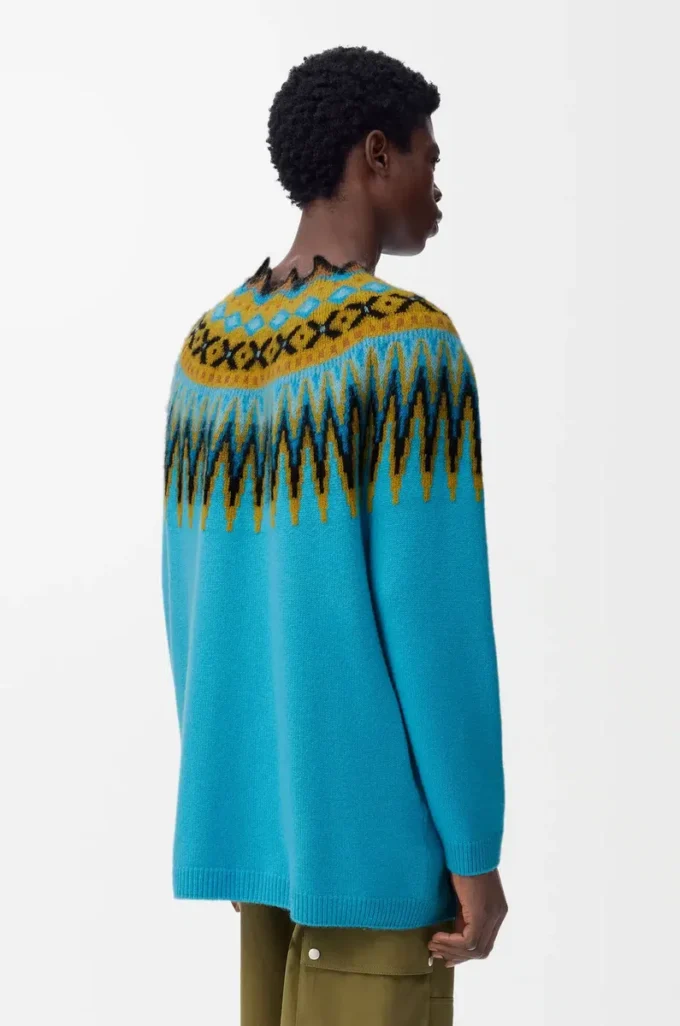 Jersey de mezcla de lana y mohair Azul/Multicolor
