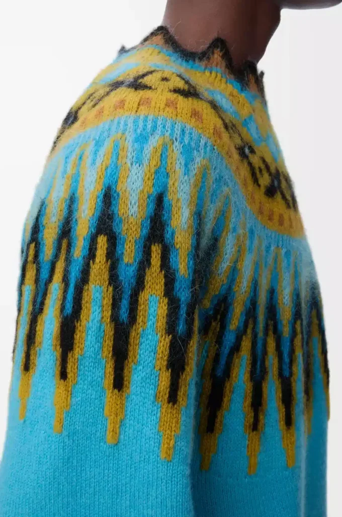 Jersey de mezcla de lana y mohair Azul/Multicolor