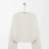 Jersey de mezcla de mohair Blanco Jersey de mezcla de mohair Blanco