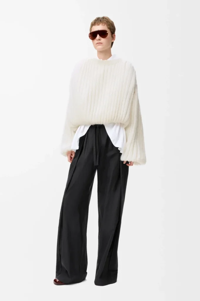 Jersey de mezcla de mohair Blanco Jersey de mezcla de mohair Blanco