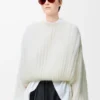 Jersey de mezcla de mohair Blanco Jersey de mezcla de mohair Blanco