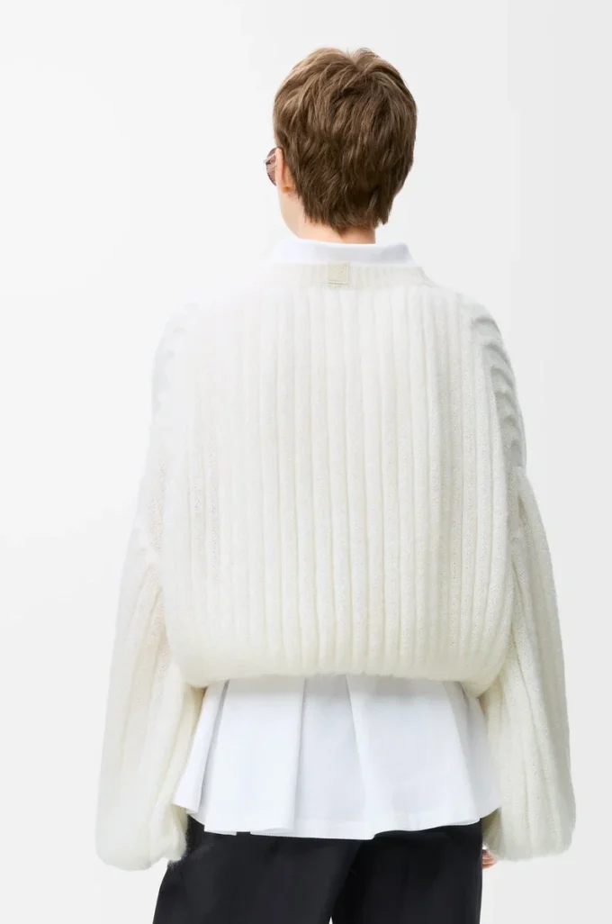 Jersey de mezcla de mohair Blanco Jersey de mezcla de mohair Blanco