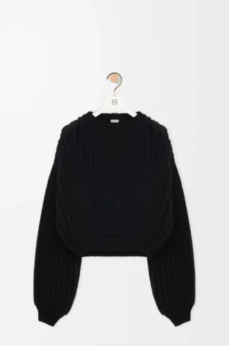 Jersey de mezcla de mohair Negro