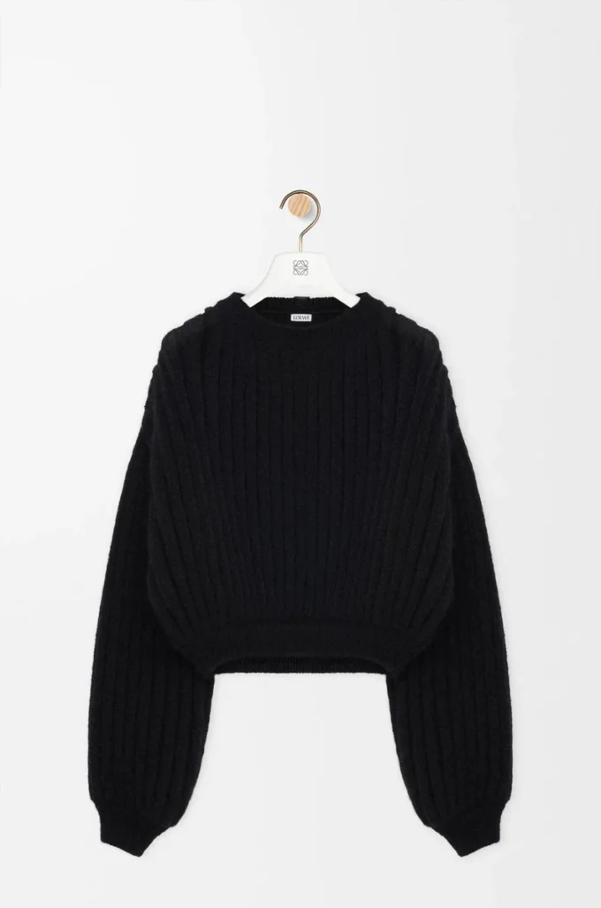 Jersey de mezcla de mohair Negro Jersey de mezcla de mohair Negro