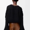 Jersey de mezcla de mohair Negro Jersey de mezcla de mohair Negro