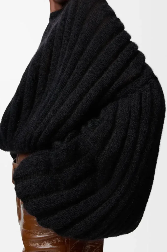 Jersey de mezcla de mohair Negro Jersey de mezcla de mohair Negro