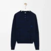 Jersey polo de lana azul marino/negro Jersey polo de lana azul marino/negro
