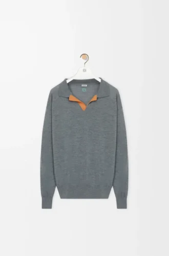 Jersey polo de lana Gris Jersey polo de lana Gris