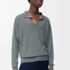 Jersey polo de lana Gris Jersey polo de lana Gris