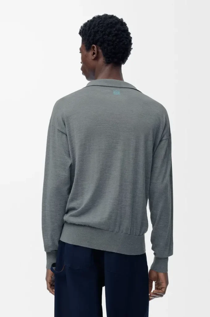 Jersey polo de lana Gris Jersey polo de lana Gris