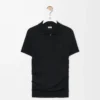 Jersey polo de manga corta en cachemira y seda Negro