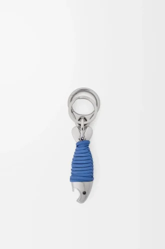 Llavero Fish con abridor de botellas Plata/Azul marino