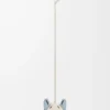 Llavero Futurist Cat en piel de becerro blanco/azul