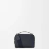 Mini bolso bandolera para cámara en piel de becerro granulada suave Deep Navy