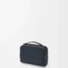 Mini bolso bandolera para cámara en piel de becerro granulada suave Deep Navy
