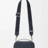 Mini bolso bandolera para cámara en piel de becerro granulada suave Deep Navy