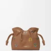 Mini bolso de mano Flamenco Cats en piel de becerro napa Mocha