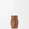 Mini bolso de mano Flamenco Cats en piel de becerro napa Mocha