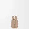 Mini bolso de mano Flamenco en piel de becerro napa arena