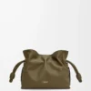 Mini bolso de mano Flamenco en piel de becerro napa Dark Khaki
