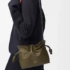 Mini bolso de mano Flamenco en piel de becerro napa Dark Khaki