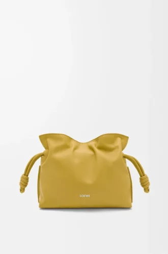 Mini bolso de mano Flamenco en piel de becerro napa Ginger
