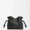 Mini bolso de mano Flamenco en piel de becerro napa negro