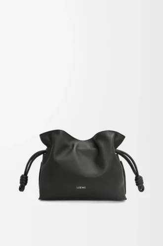 Mini bolso de mano Flamenco en piel de becerro napa negro