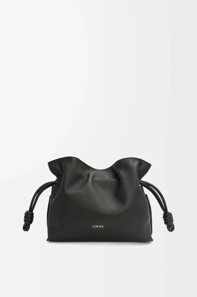 Mini bolso de mano Flamenco en piel de becerro napa negro