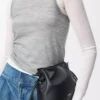 Mini bolso de mano Flamenco en piel de becerro napa negro