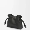 Mini bolso de mano Flamenco en piel de becerro napa negro