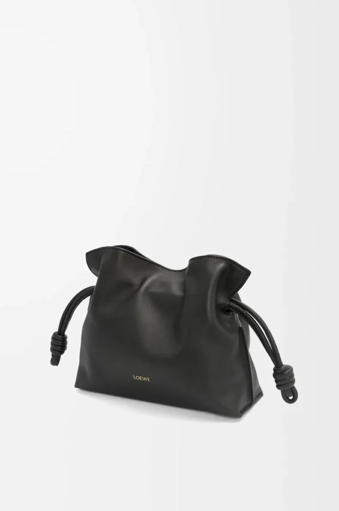 Mini bolso de mano Flamenco en piel de becerro napa negro
