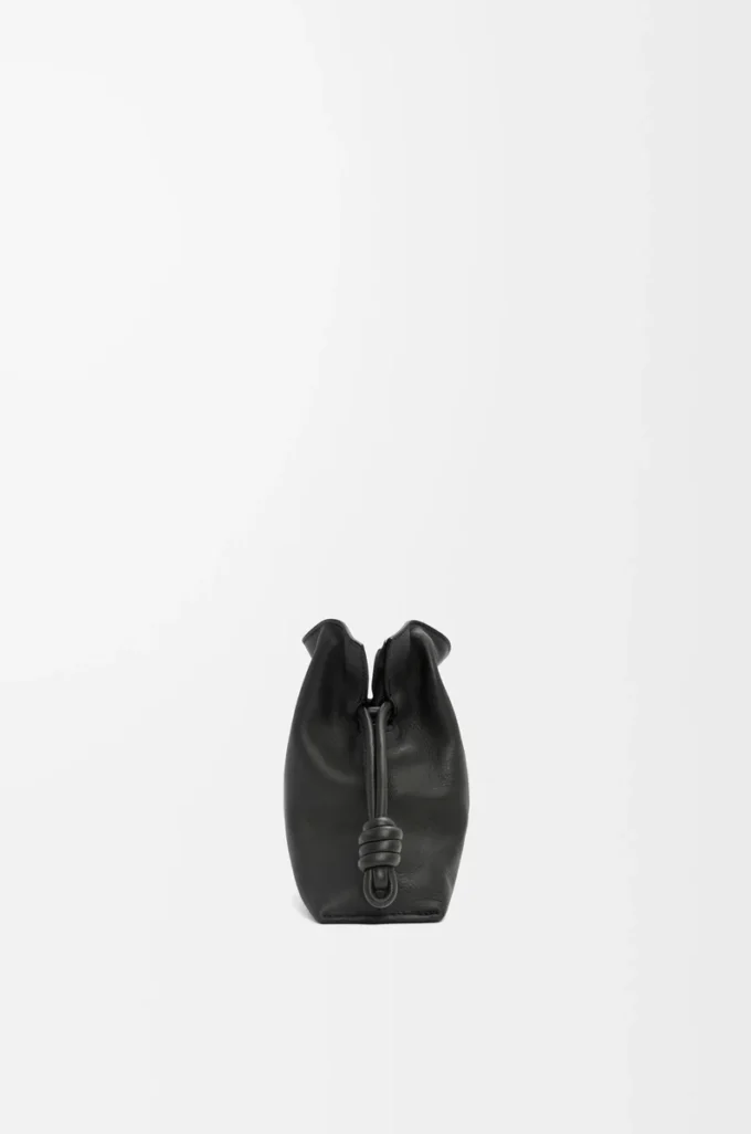 Mini bolso de mano Flamenco en piel de becerro napa negro