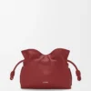 Mini bolso de mano Flamenco en piel de becerro napa rojo quemado