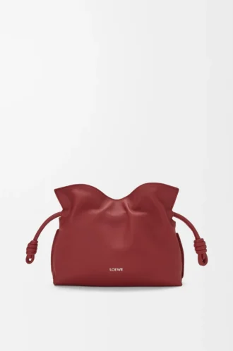 Mini bolso de mano Flamenco en piel de becerro napa rojo quemado