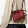 Mini bolso de mano Flamenco en piel de becerro napa rojo quemado