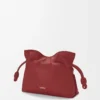Mini bolso de mano Flamenco en piel de becerro napa rojo quemado