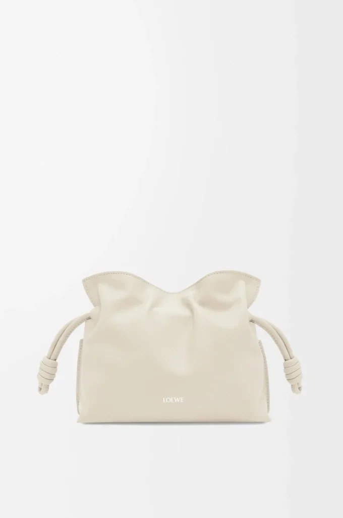 Mini bolso de mano Flamenco en piel de becerro napa Sea Salt