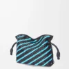 Mini bolso de mano Flamenco en piel de cordero napa tinta oscura/azul cielo Mini bolso de mano Flamenco en piel de cordero napa tinta oscura/azul cielo